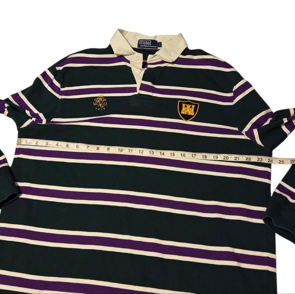 Polo By Ralph Lauren Classic Rugby Crest Polo Castle Logo Preppy Vintage Large - Picture 5 of 8